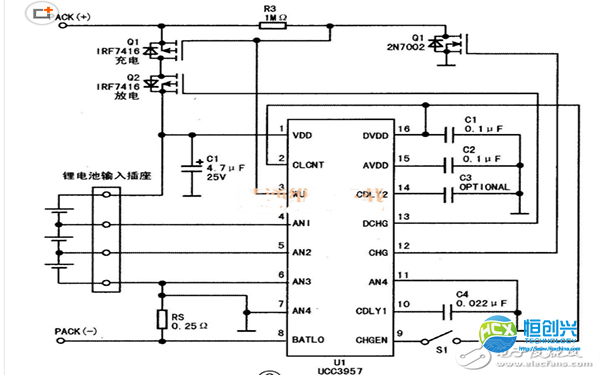 3.7v鋰電池保護(hù)板原理圖之保護(hù)電路工作原理分析(圖3) 3.7v鋰電池保護(hù)板原理圖之保護(hù)電路工作原理分析